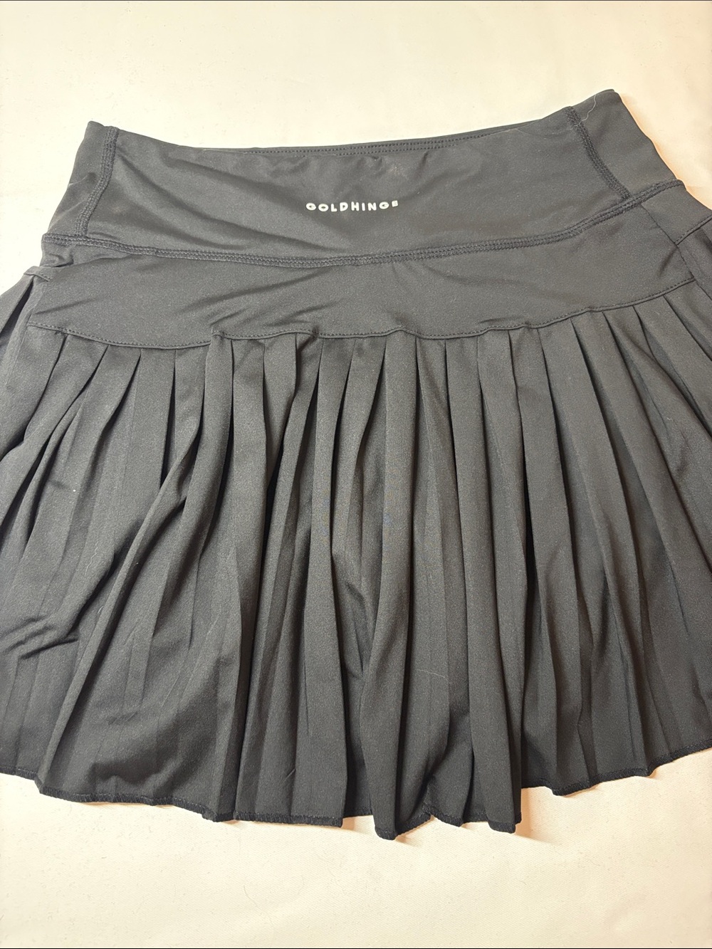 Goldhinge Black Poly/Elastane Pleated Skort Size M
